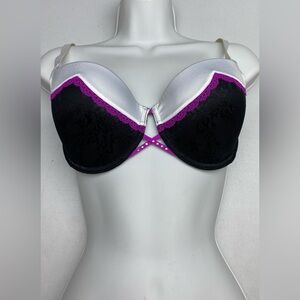 LS BLK/WHT/FUCHSIA Lightly Lined Underwire, 32DDD *P1048